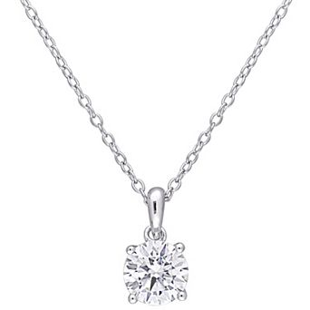 Stella Grace Sterling Silver Lab-Created Moissanite Solitaire Pendant Necklace