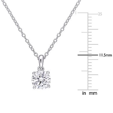 Stella Grace Sterling Silver Lab-Created Moissanite Solitaire Pendant Necklace 