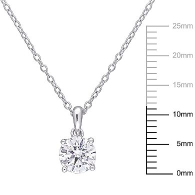 Stella Grace Sterling Silver Lab-Created Moissanite Solitaire Pendant Necklace 