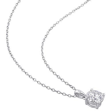 Stella Grace Sterling Silver Lab-Created Moissanite Solitaire Pendant Necklace 