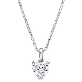 Stella Grace Sterling Silver Lab-Created Moissanite Solitaire Pendant Necklace
