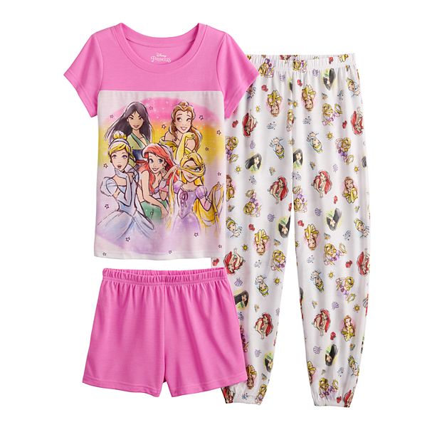 Girls Disney Princess Short Pyjamas Sizes 5 up to 8 Years 