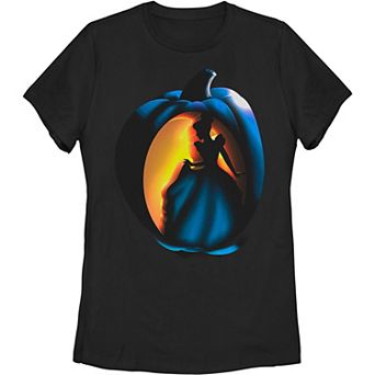 Juniors' Disney's Cinderella Pumpkin Carve Glow Graphic Tee