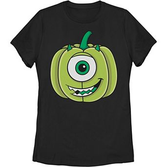 Disney / Pixar's Monsters, Inc. Mike Juniors' Green Pumpkin Halloween Graphic Tee
