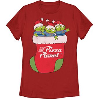 Disney / Pixar's Toy Story Juniors' Pizza Planet Aliens In Stocking Graphic Tee