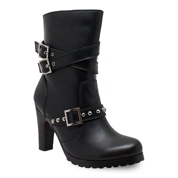 moto black boots