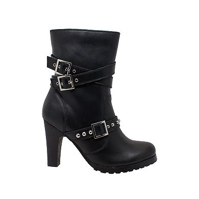Ride Tecs 8545 Women' High Heel Moto Boots