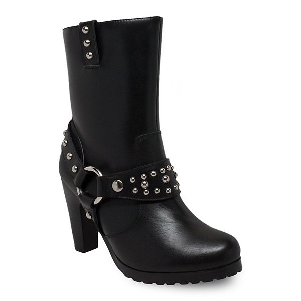 Ride Tecs 8546 Women's High Heel Moto Boots