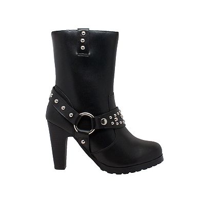 Ride Tecs 8546 Women's High Heel Moto Boots