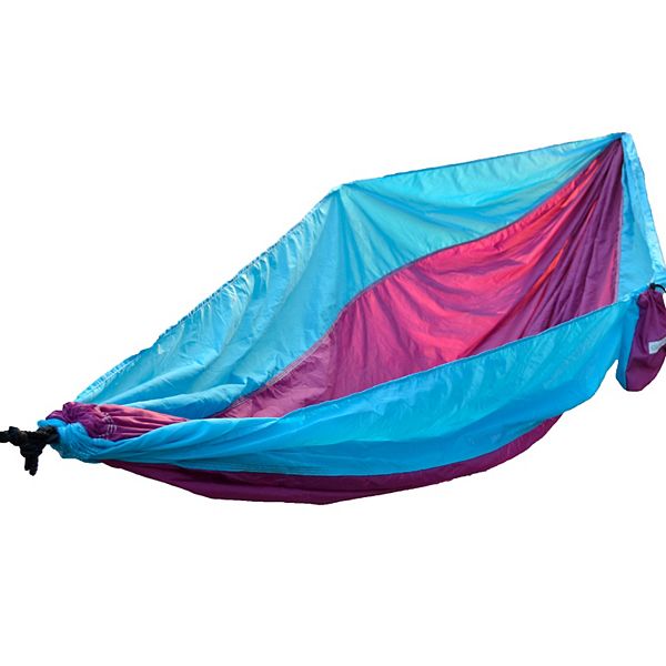 GO2 Traveler Nylon Hammock Light Blue/Purple - Algoma: Portable, Easy Setup for Camping & Hiking