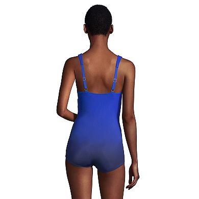 Women's Lands' End SlenderSuit Mastectomy Skirted One-Piece Swimsuit