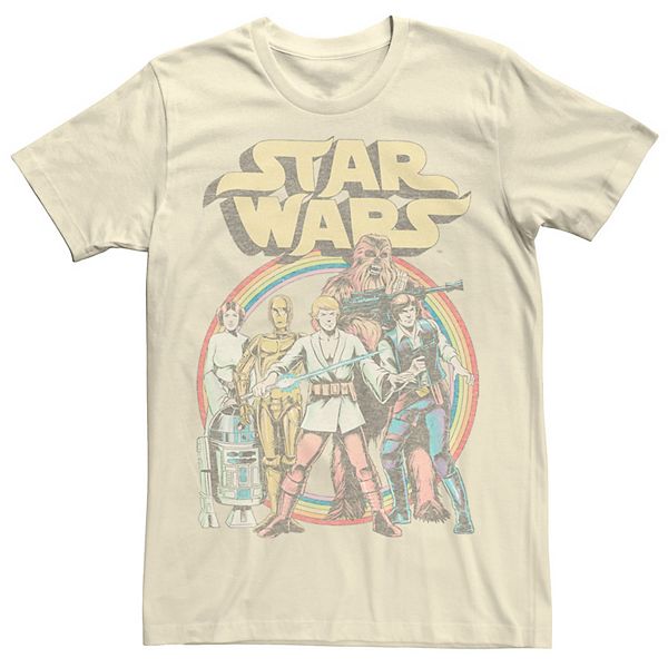 Rubber plug Bezighouden Men's Star Wars Rainbow Retro Group Logo Tee