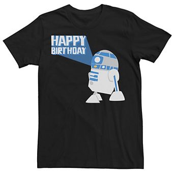 Men's Star Wars R2 Happy Birthday Sticker Tee