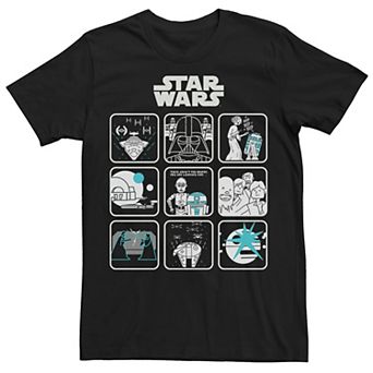 Men's Star Wars Movie Scenes Cartoon Box Up Tee