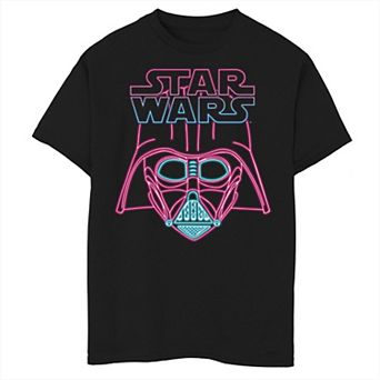Boys 6-20 Star Wars Darth Vader Neon Light Helmet Logo Graphic Tee