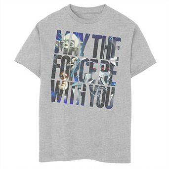 Boys 8-20 Star Wars Force Be With You Photos with Yoda Graphic Tee