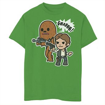Boys 8-20 Star Wars Han Solo Chewie Cute Cartoon Style Graphic Tee