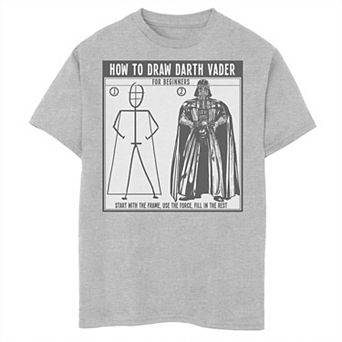 Boys 8-20 Star Wars How To Draw Vader Poster Graphic Tee