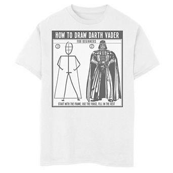 Boys 8-20 Star Wars How To Draw Vader Poster Graphic Tee