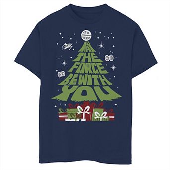 Boys 6-20 Star Wars May The Force Be With You Christmas Tree Graphic Tee