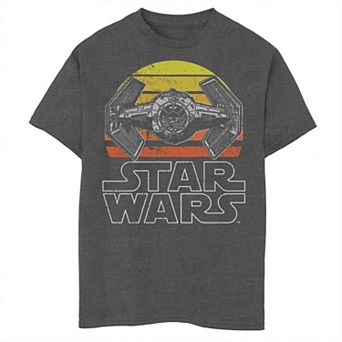 Boys 8-20 Star Wars Tie Fighter Retro Halftone Sunset Graphic Tee