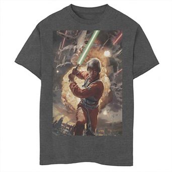 Boys 6-20 Star Wars Luke Skywalker Charging Poster Graphic Tee