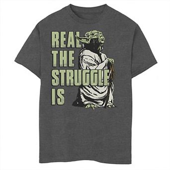 Boys 6-20 Star Wars Yoda Real The Struggle Is Graphic Tee