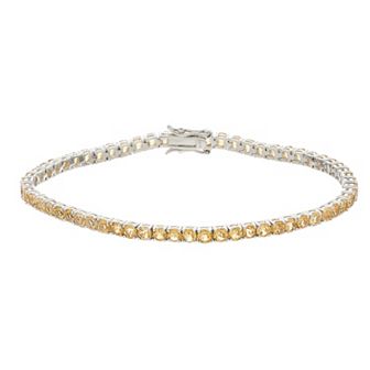 Sterling Silver Citrine Tennis Bracelet