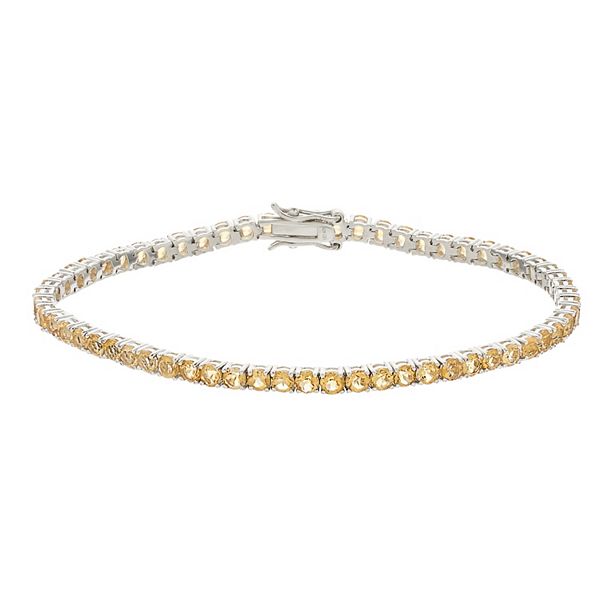 Sterling Silver Citrine Tennis Bracelet