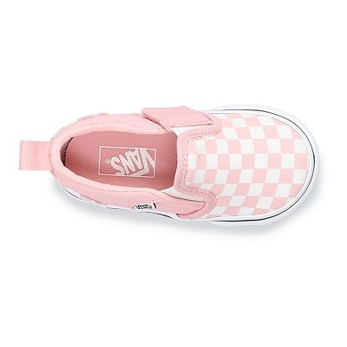 Vans® Asher V Kids' Pink Checkered Skate Shoes 