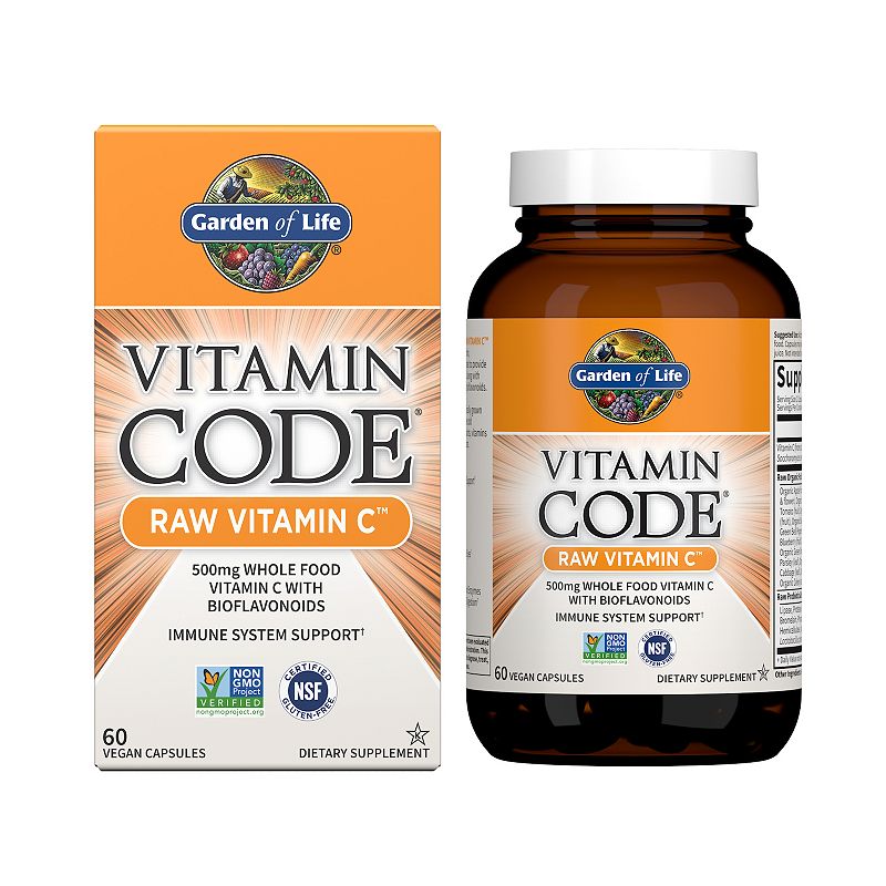 Garden of Life Vitamin Code Raw Vitamin C 60 Vegan Caps