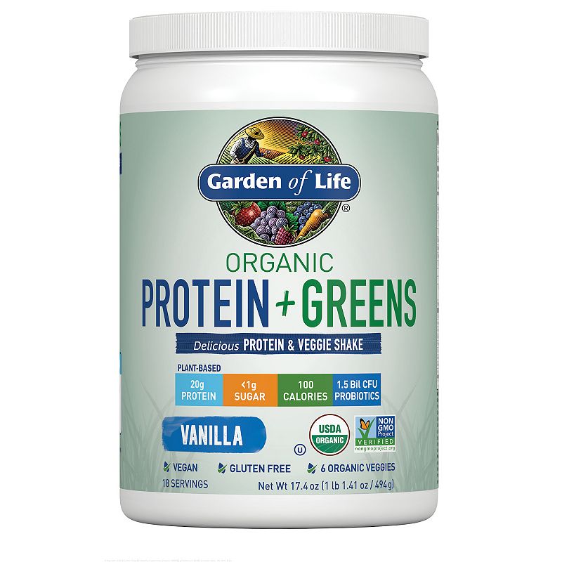 Garden of Life Organic Protein + Greens Powder - Vanilla, White