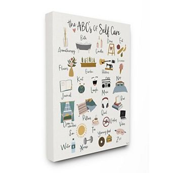 Stupell Home Decor ABCs of Self Care Canvas Wall Art - 16" x 20"