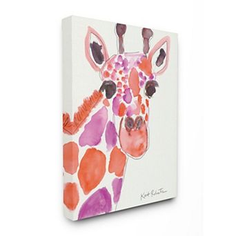 Stupell Home Decor Watercolor Giraffe Canvas Wall Art