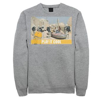 Men's Star Wars Luke, Obi-Wan & C-3PO Play It Cool Meme Sweatshirt