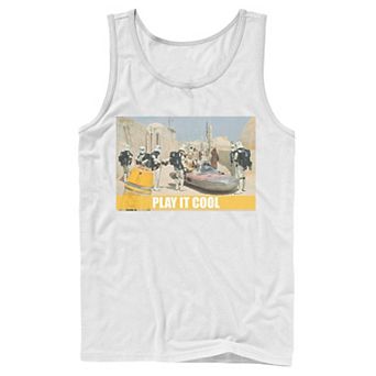 Men's Star Wars Luke, Obi-Wan & C-3PO Play It Cool Meme Tank Top