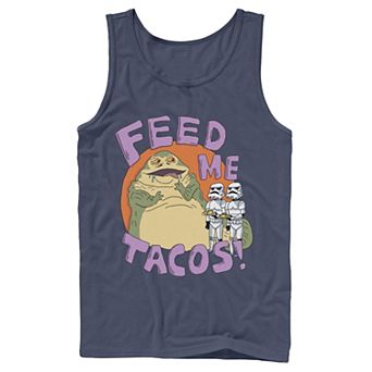 Men's Star Wars Jabba The Hutt Feed Me Tacos Doodle Tank Top