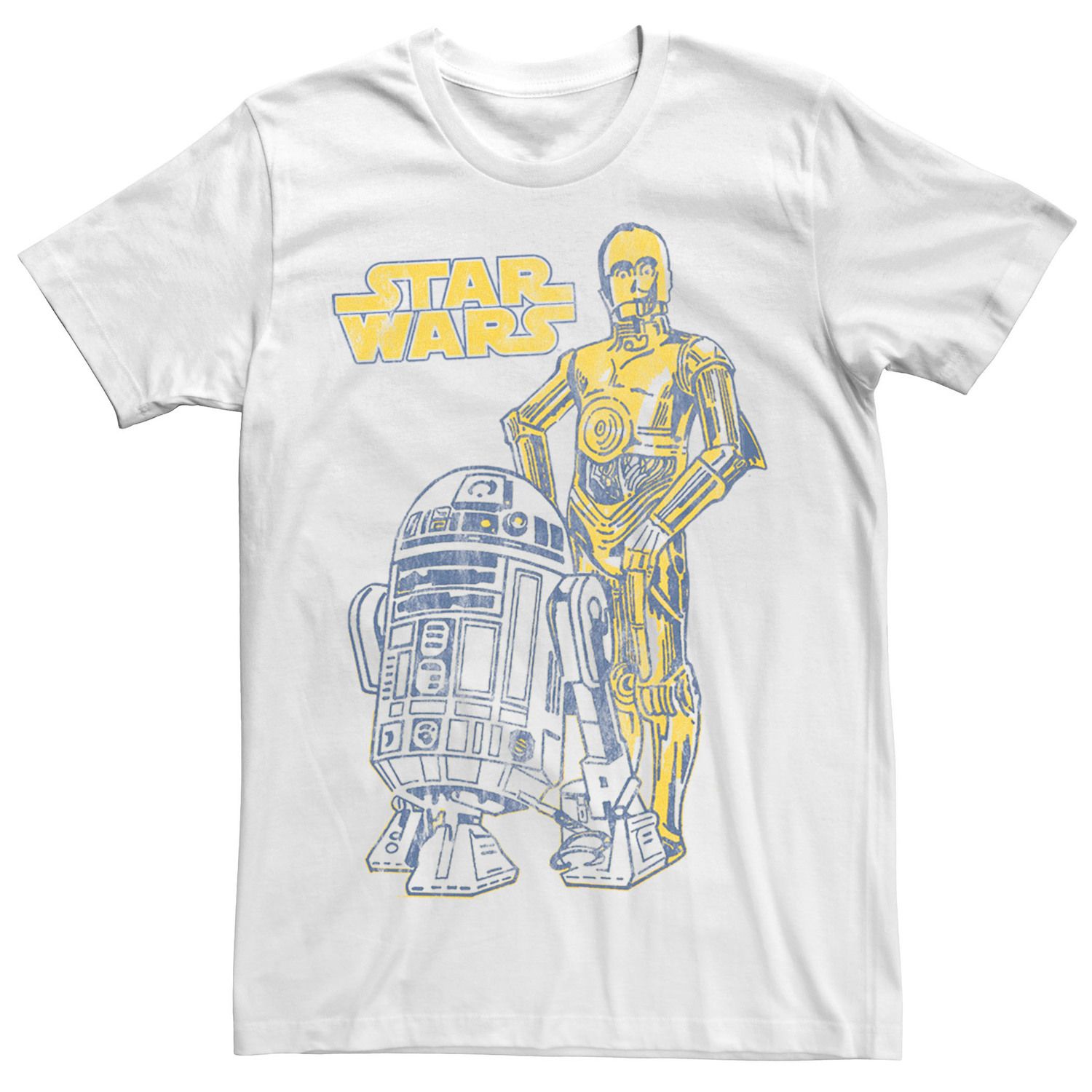 Star Wars Oversized Droid Friends Camiseta, Blanco, M Para Hombre