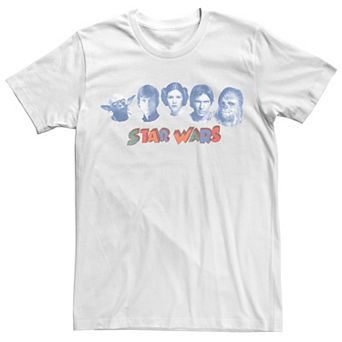 Men's Star Wars Face Group Shot Vintage Poster Tee