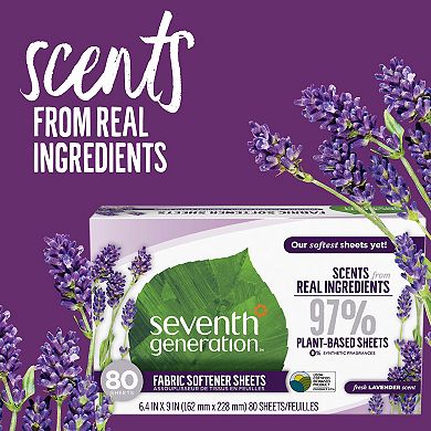 Seventh Generation Fabric Softener Sheets Fresh Lavender - 80 Count
