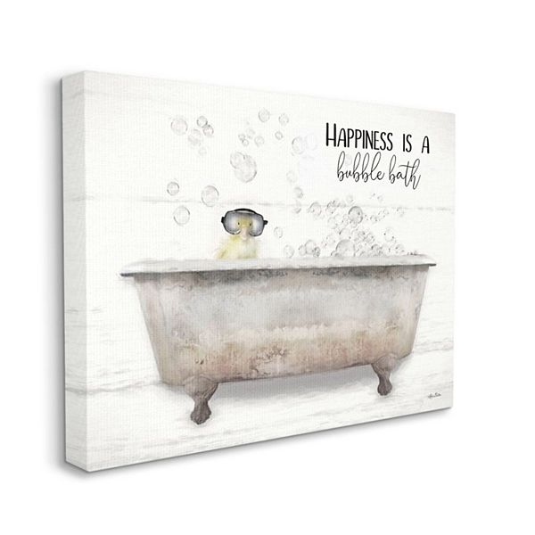 Stupell Home Decor Happiness is a Bubble Bath Canvas Wall Art