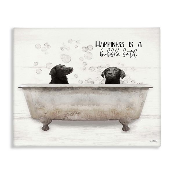 Stupell Home Decor Animal Bathroom Happiness is a Bubble Bath Canvas