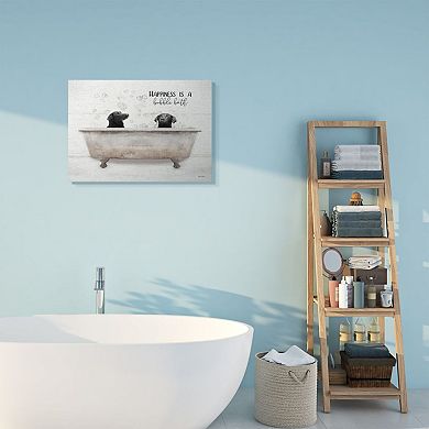Stupell Home Decor Animal Bathroom Happiness is a Bubble Bath Canvas Wall Art