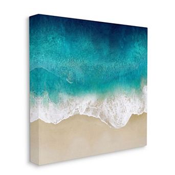 Stupell Home Decor Tropical Blue Tide at Beach Canvas Wall Art