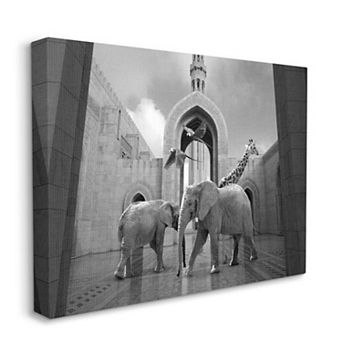 Stupell Home Decor Safari Animals In Arabesque Architecture Canvas Wall Art