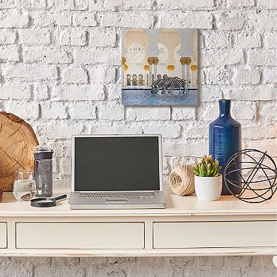 Stupell Home Decor Zebras in Arabesque Arch Courtyard Canvas Wall Art