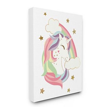 Stupell Home Decor Rainbow Unicorn Canvas Wall Art
