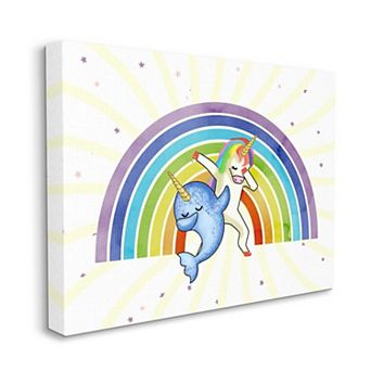 Stupell Home Decor Unicorn and Narwhal Canvas Wall Art