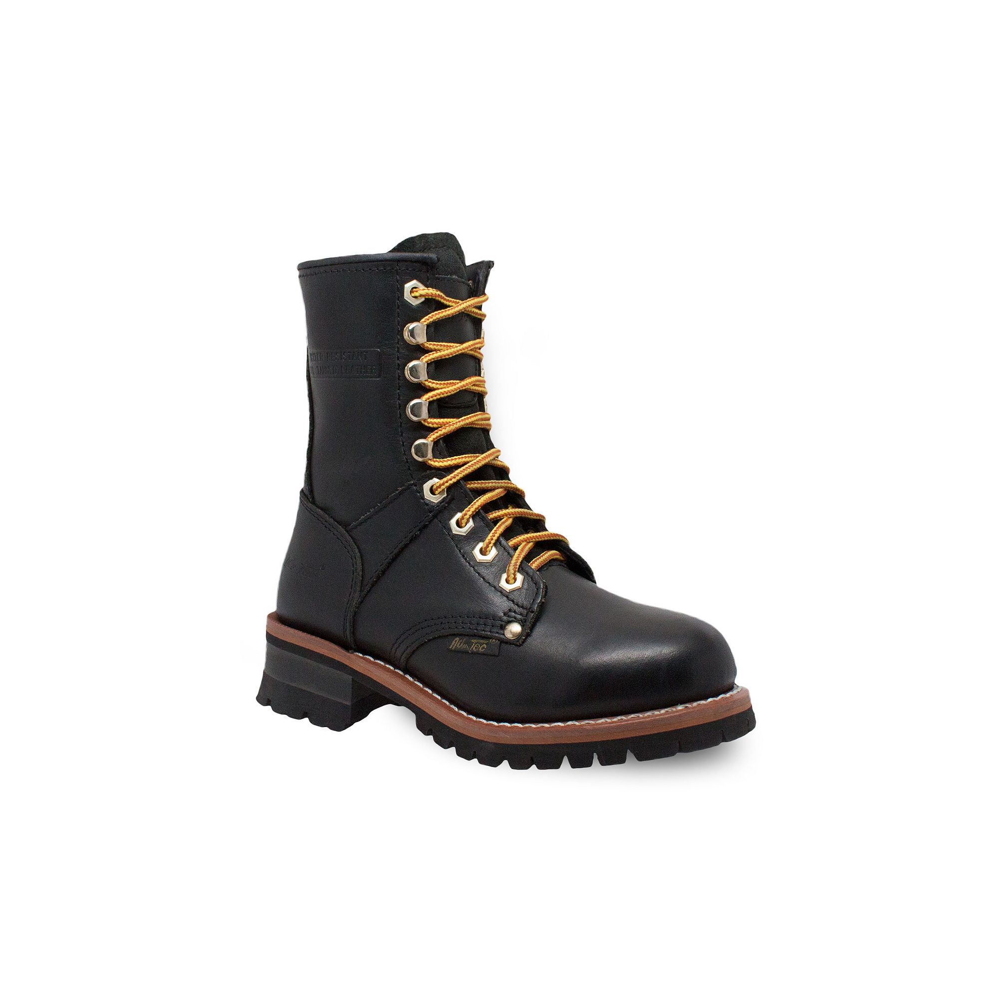 AdTec 2439 Womens Water Resistant Logger Work Boots, Size: 6.5, Black
