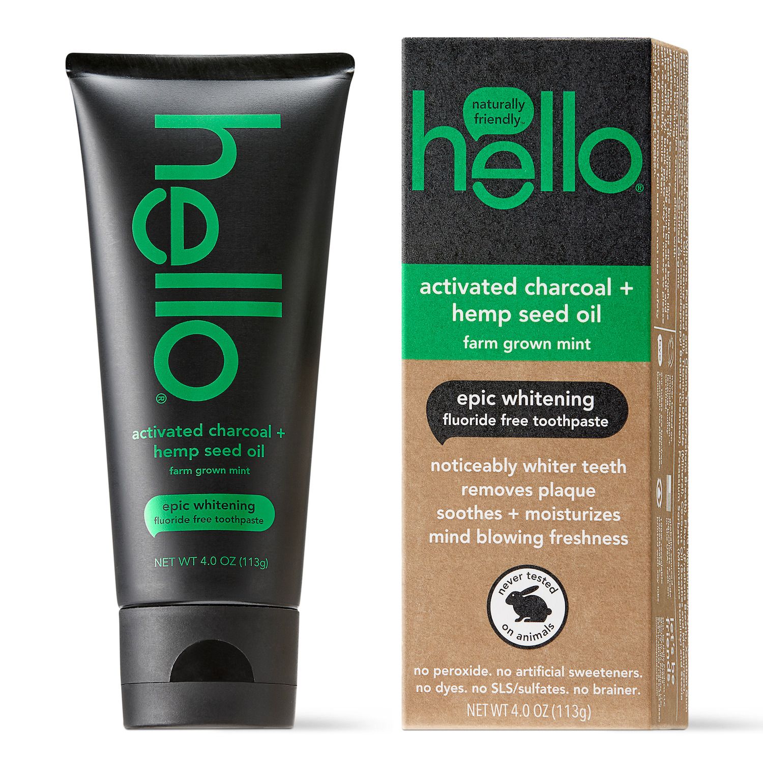 Image for hello Activated Charcoal + Hemp Fluoride Free Toothpaste at Kohl's.